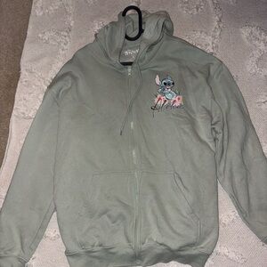 Disney Green Hoodie with Stitch Design